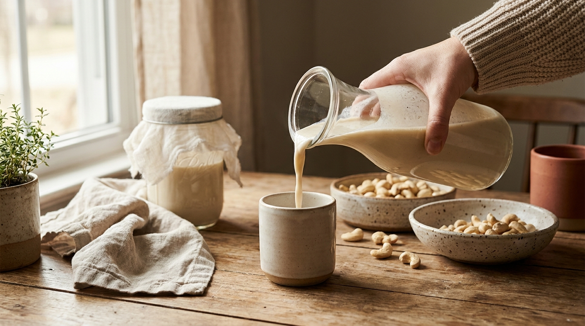Homemade Cashew Nut Milk Recipe and Menstrual Health