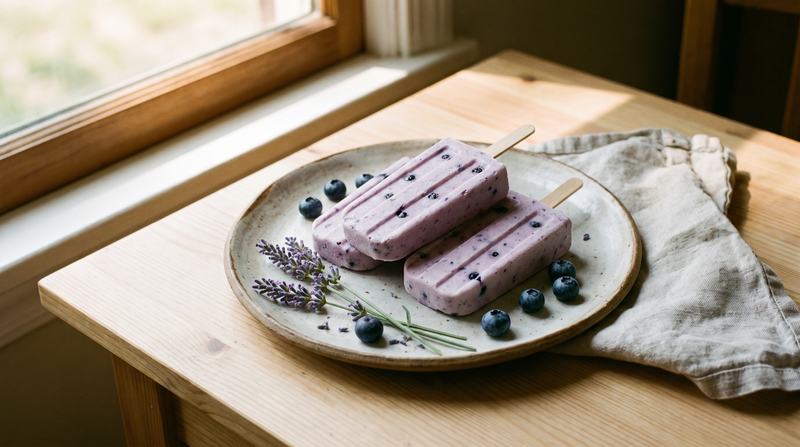 Lavender Blueberry Bliss: Dairy-Free Ice Cream Pops