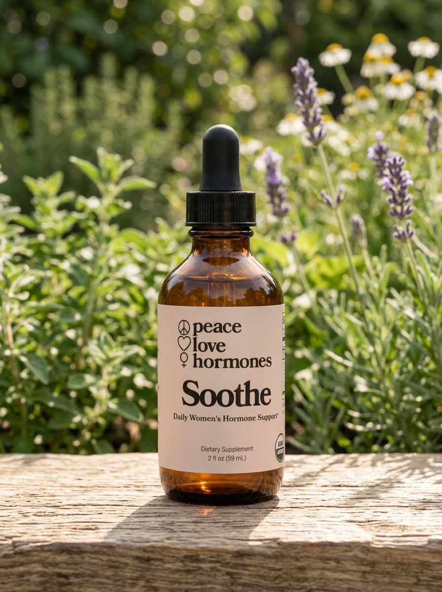 Soothe herbal tincture for PMS and hormone balance - Peace Love Hormones