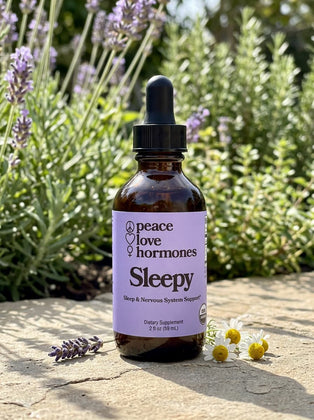 Sleepy herbal tincture for natural sleep support - Peace Love Hormones