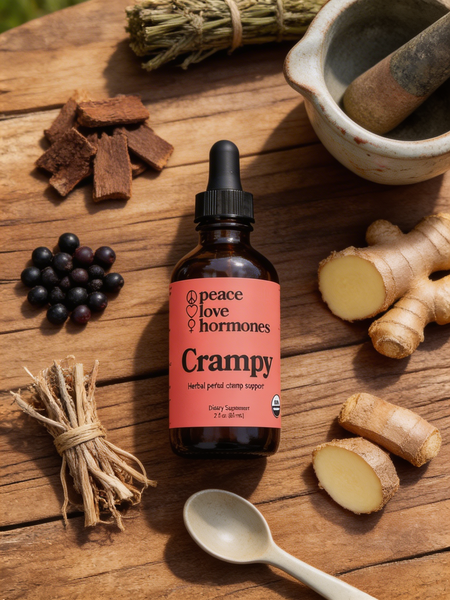 Crampy herbal tincture for menstrual cramp relief - Peace Love Hormones - view 4